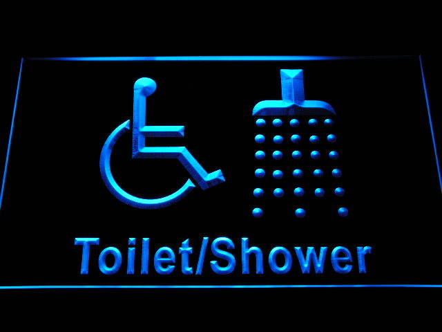 Disabled Shower Change Room Handicap Wheelchair Accessible Neon